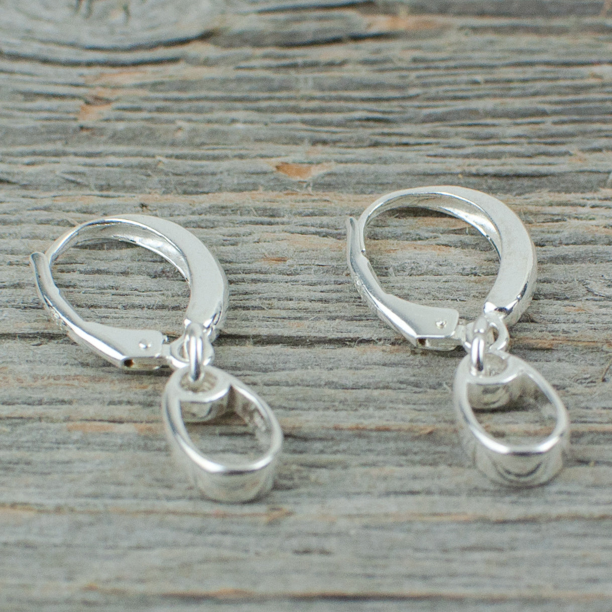 Oval dangle sterling silver earrings