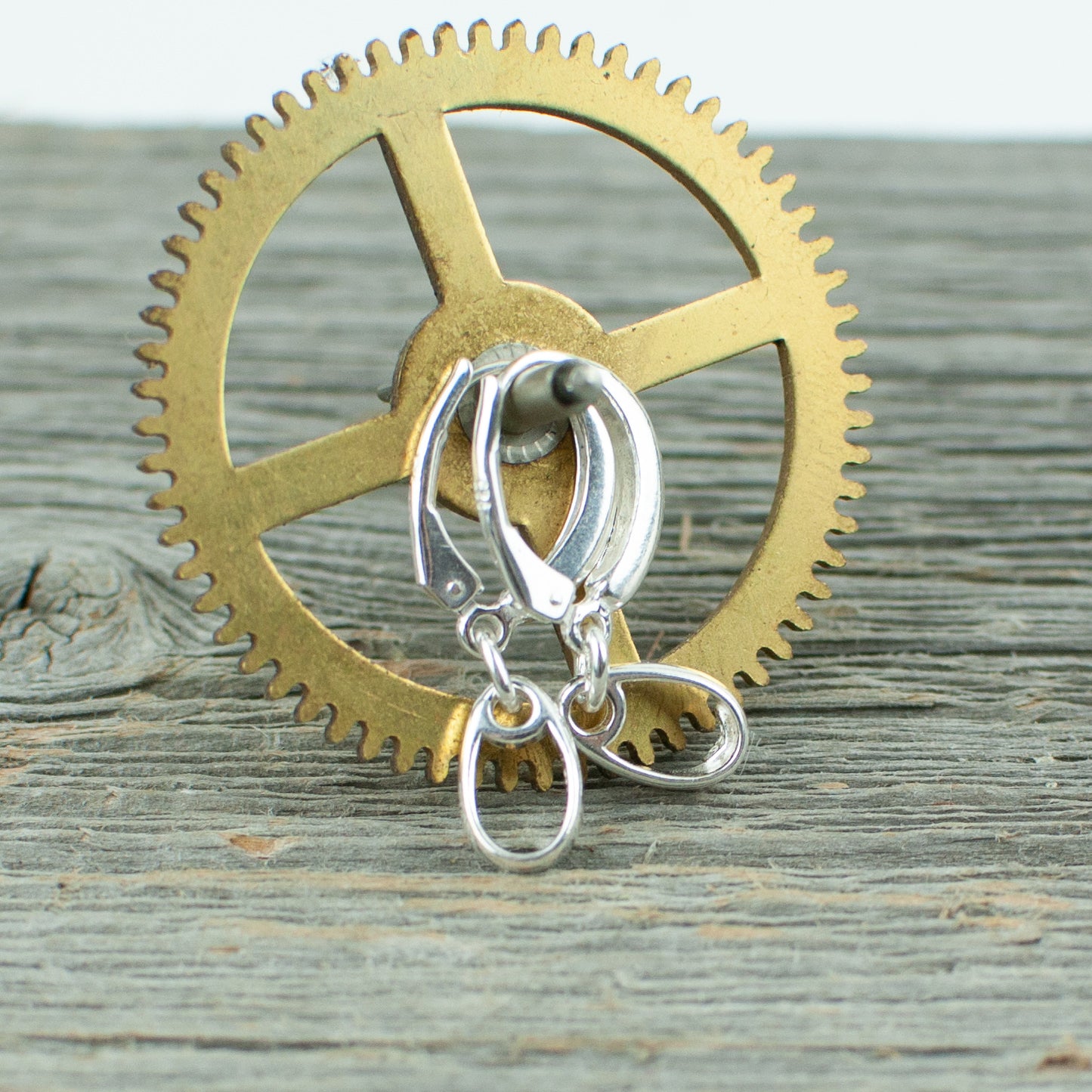 Oval dangle sterling silver earrings