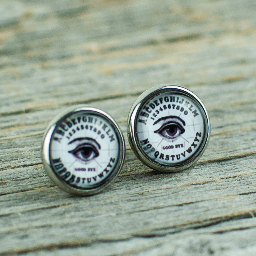 Ouija Board Stud Earrings 10mm