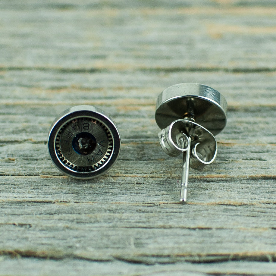 Micro gear earrings 6mm