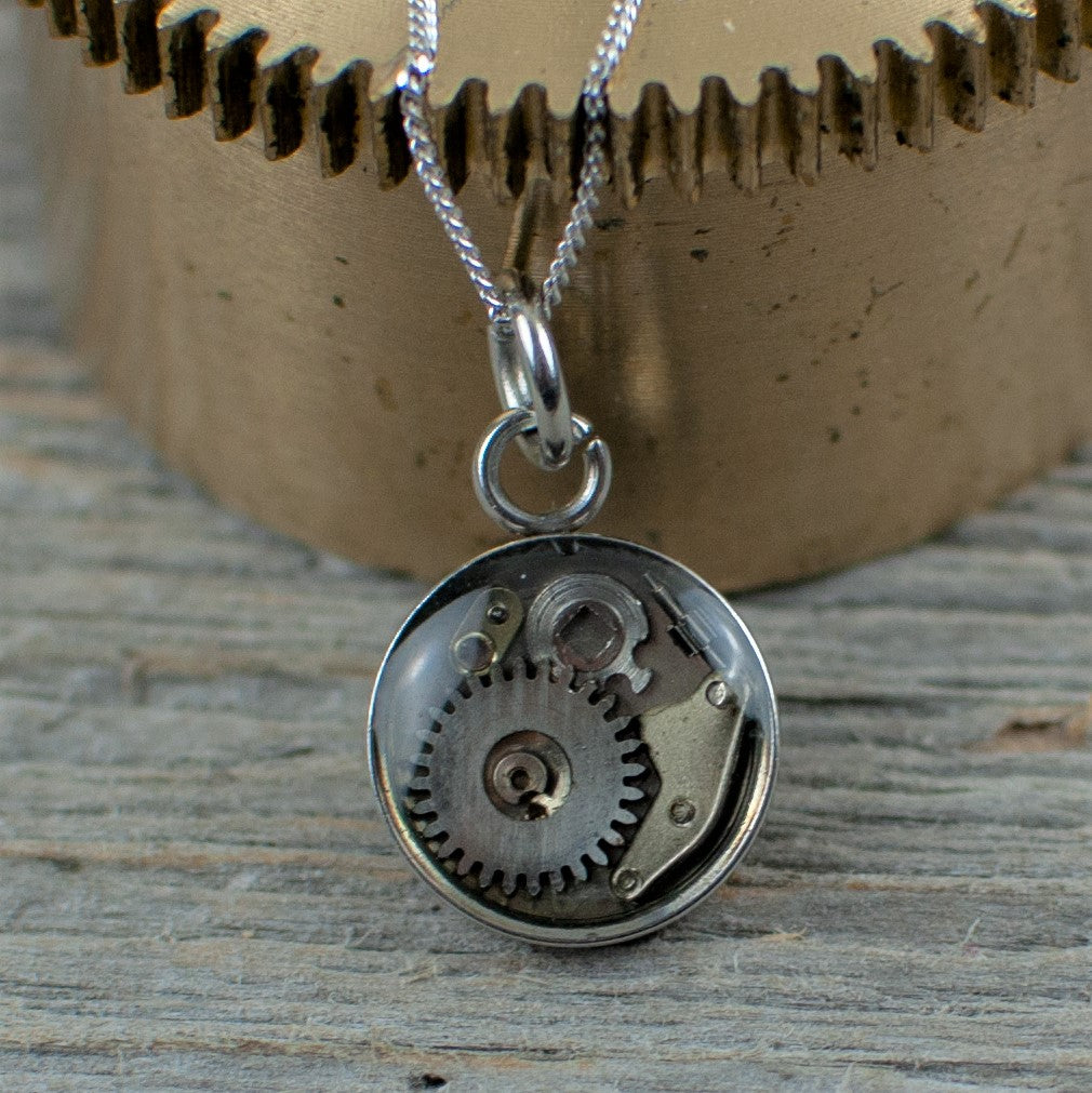 Micro watch gear Necklace
