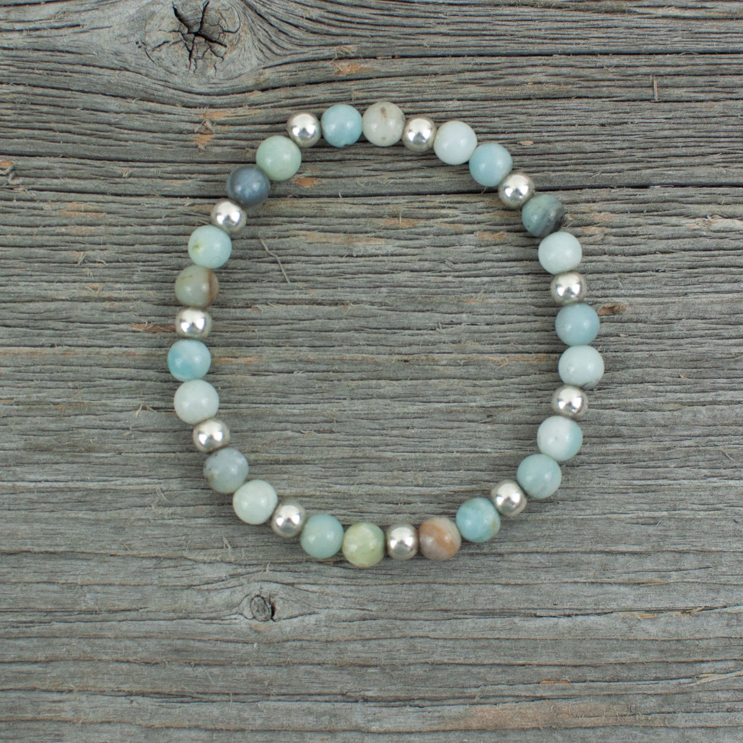 Sterling Silver and Amazonite Bead Bracelet - Lisa Young Design