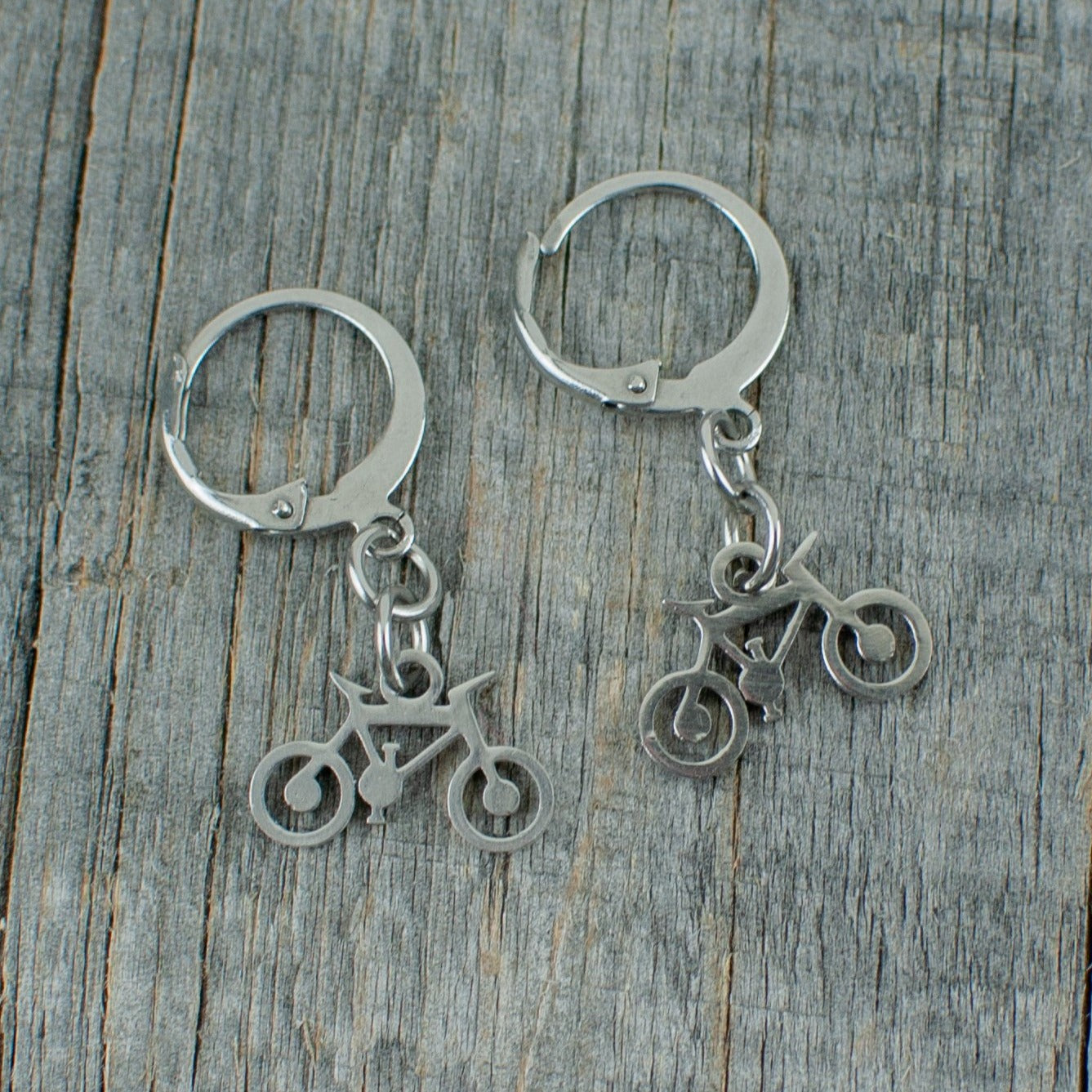Bicycle stainless steel earrings - Lisa Young Design