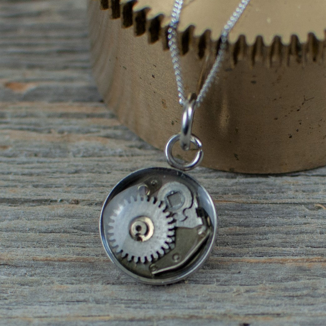 Micro watch gear Necklace