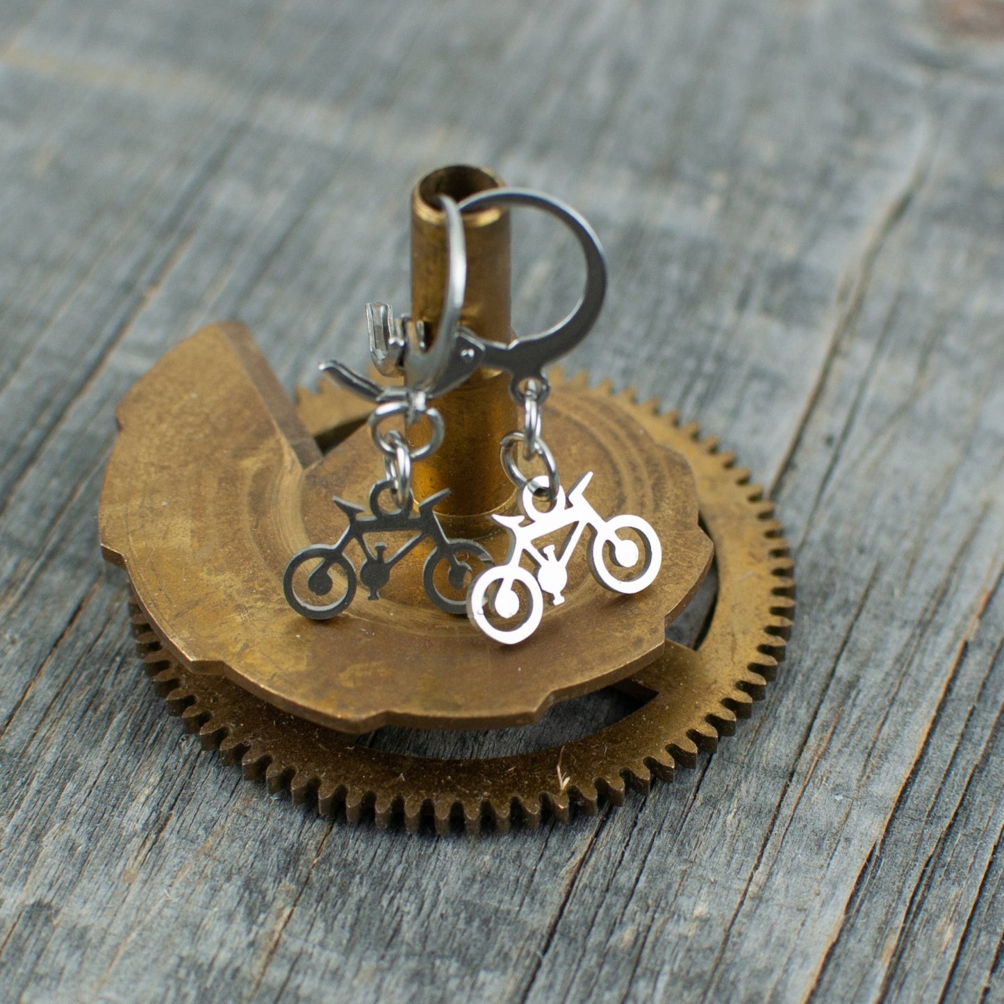 Bicycle stainless steel earrings - Lisa Young Design