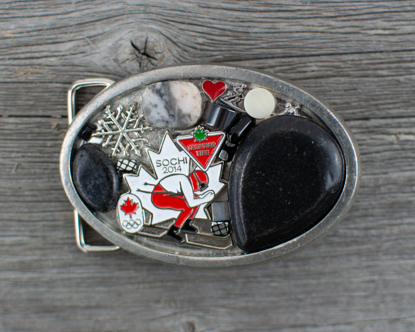 Skier theme Oval Belt Buckle - Lisa Young Design