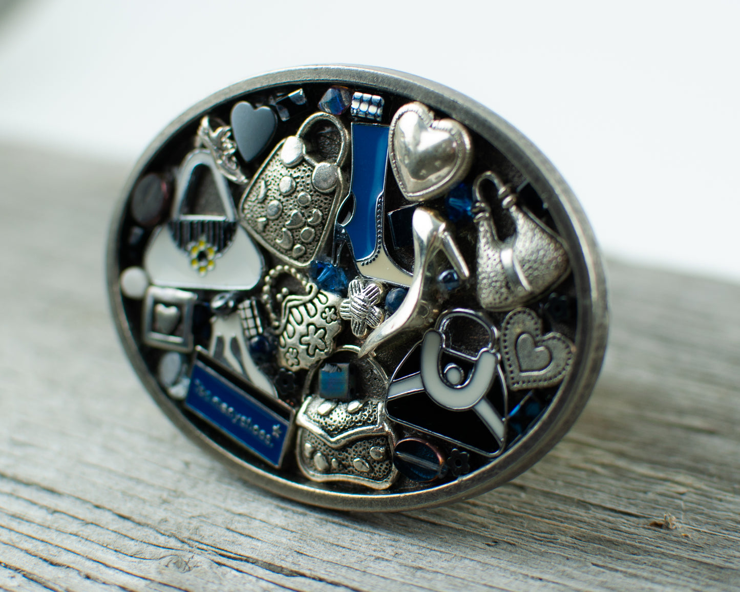 Shoe and purse lovers theme Oval Belt Buckle - Lisa Young Design