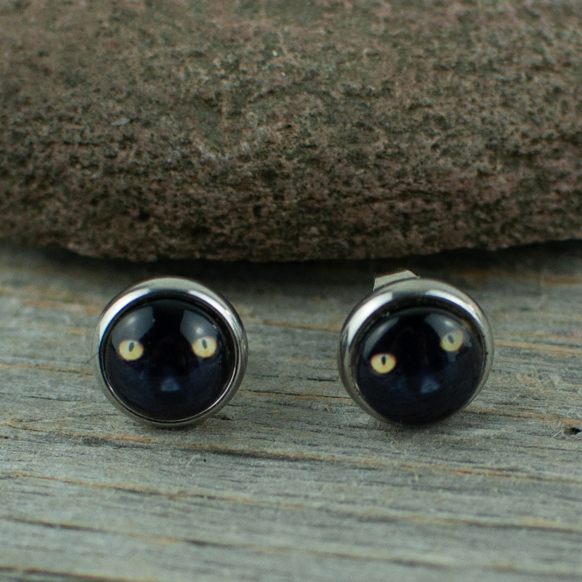 Black Cat stud earrings