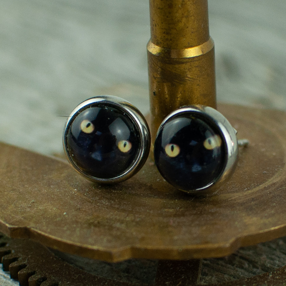 Black Cat stud earrings
