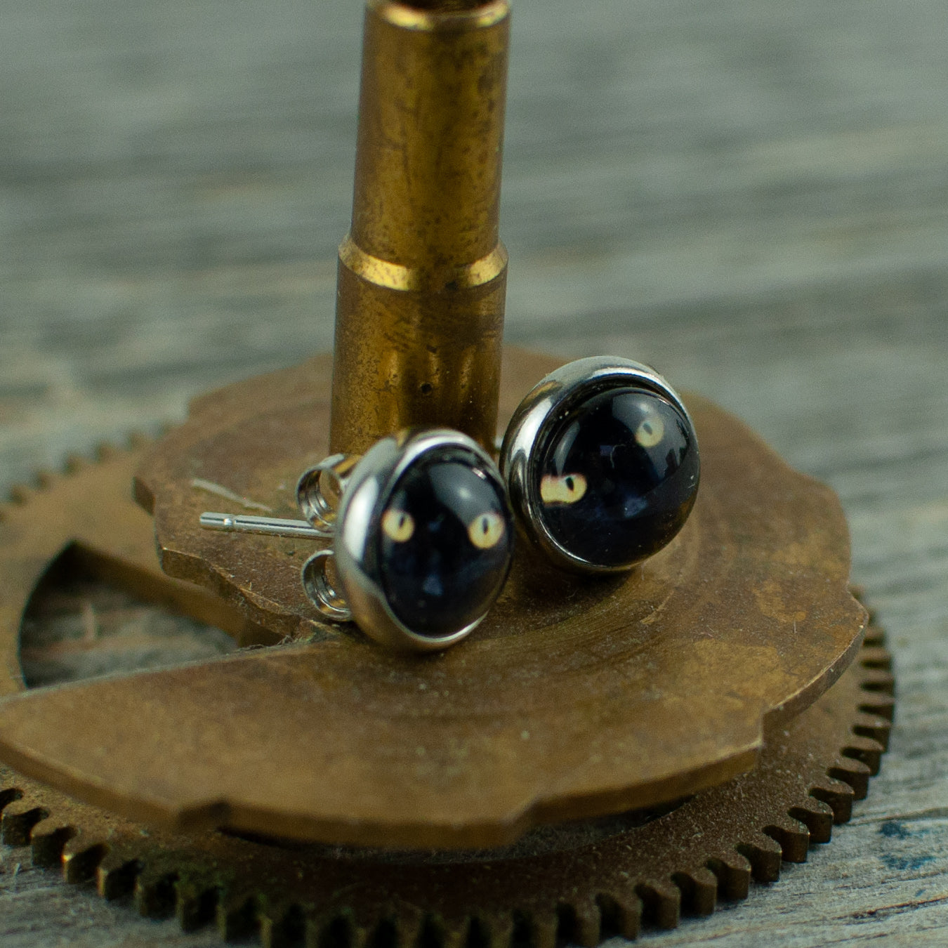Black Cat stud earrings