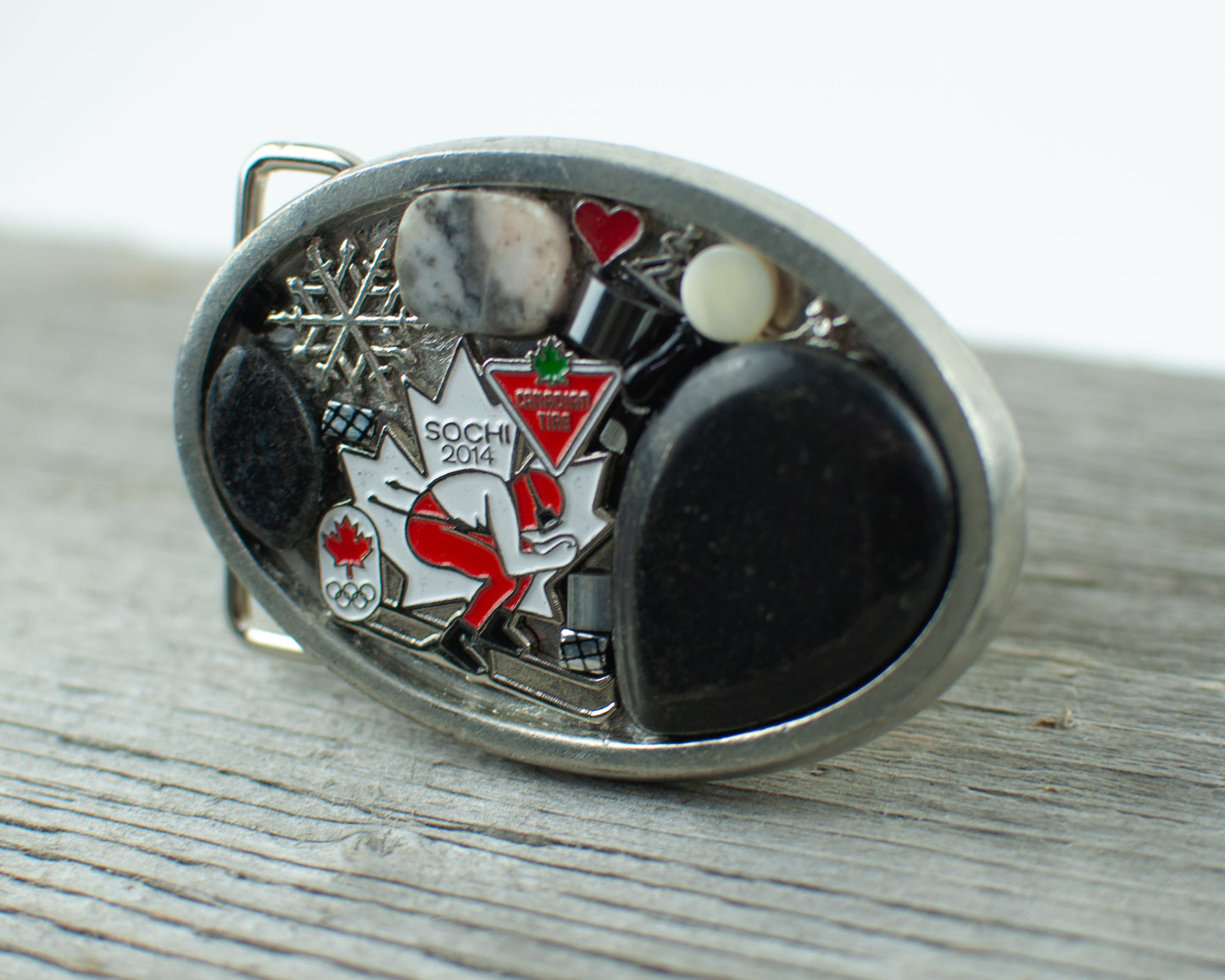 Skier theme Oval Belt Buckle - Lisa Young Design