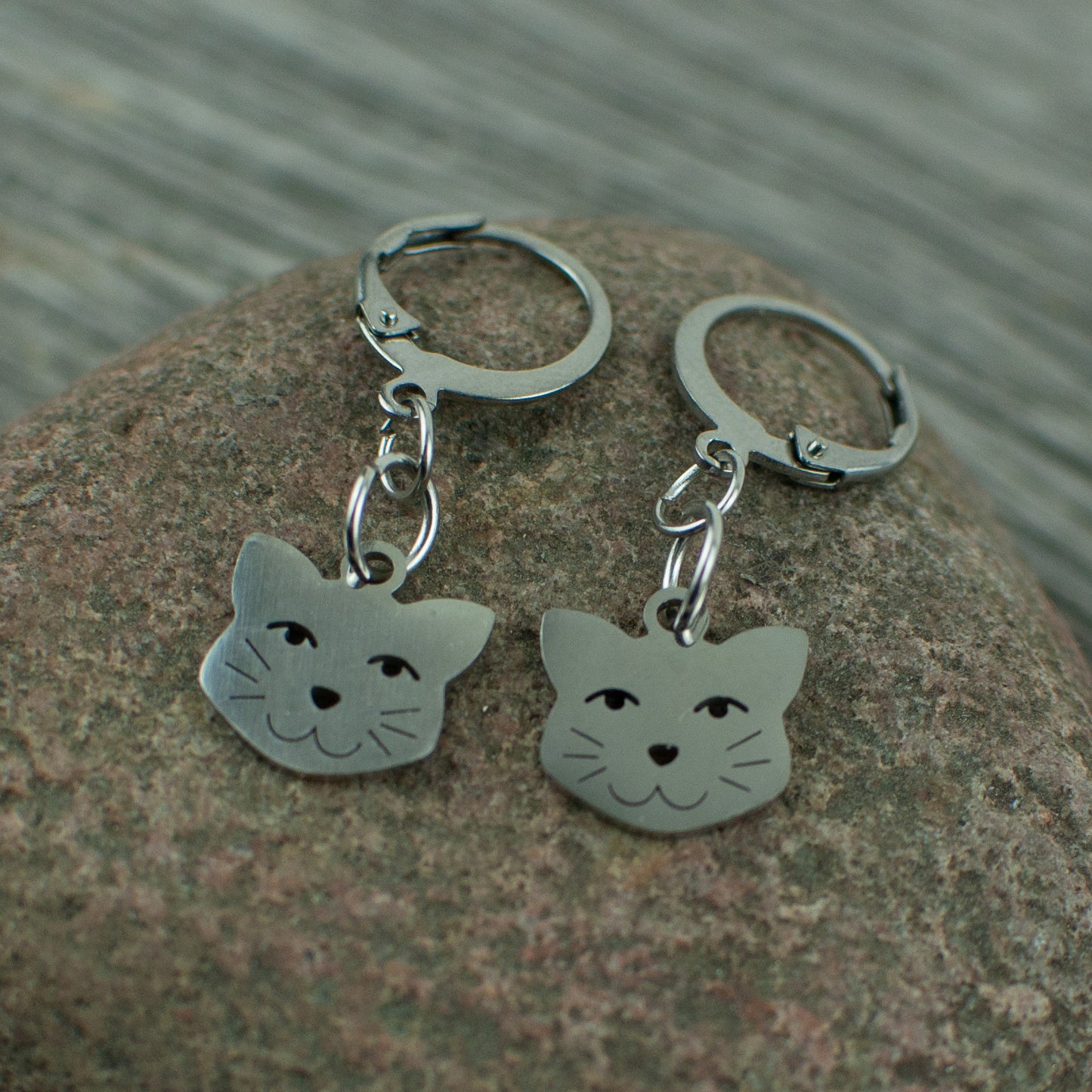 Cat face earrings