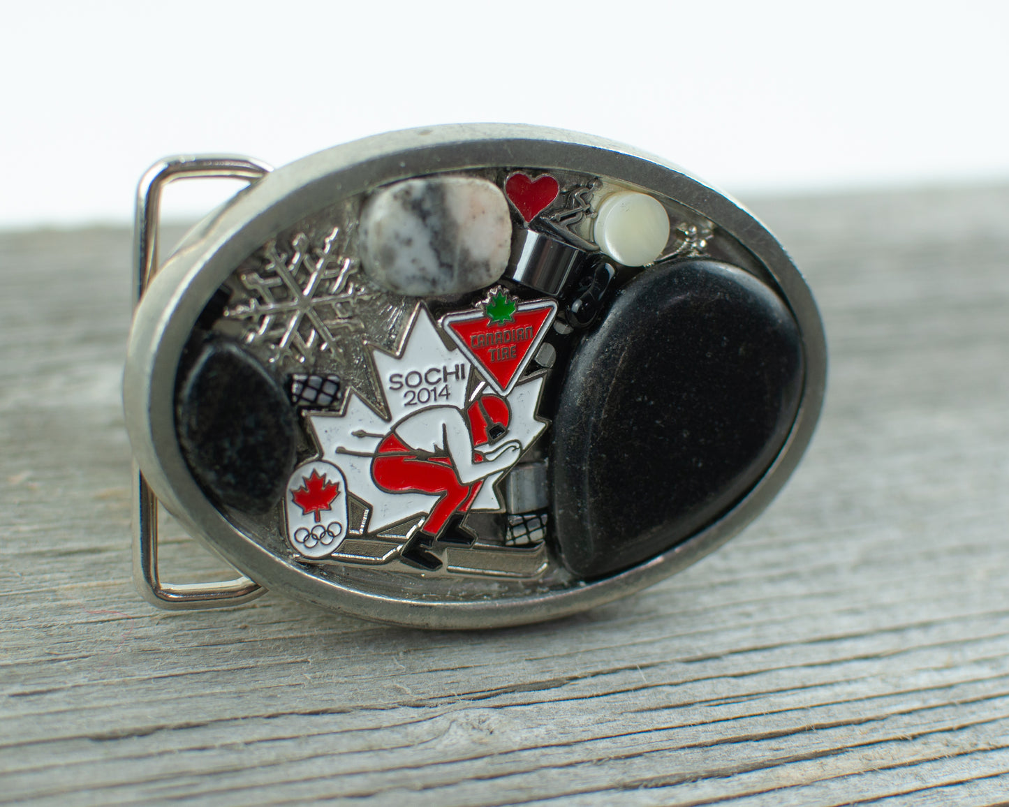 Skier theme Oval Belt Buckle - Lisa Young Design
