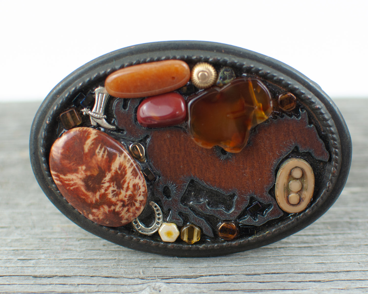 Horse lovers theme Large Oval Belt Buckle - Lisa Young Design