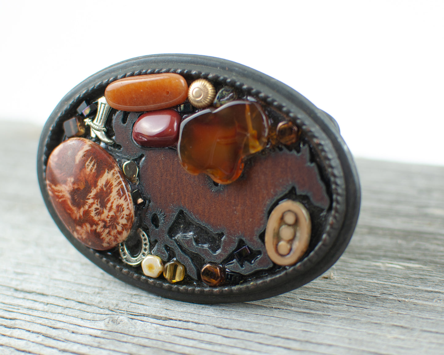 Horse lovers theme Large Oval Belt Buckle - Lisa Young Design