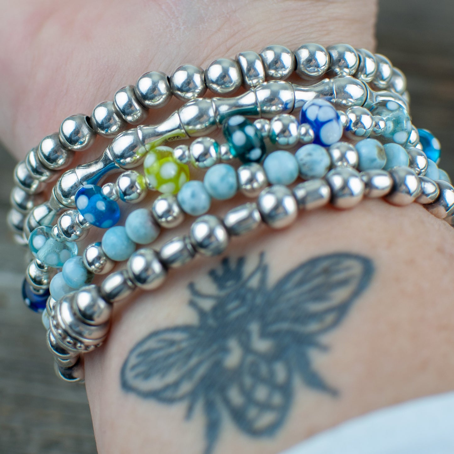 Sterling Silver Bead Bracelet 3mm