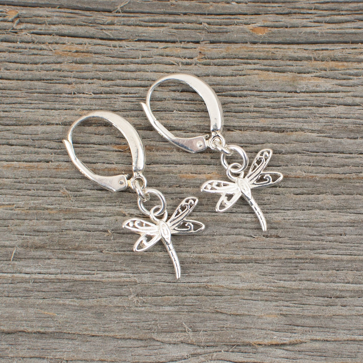 Dragonfly charm Silver earrings - Lisa Young Design