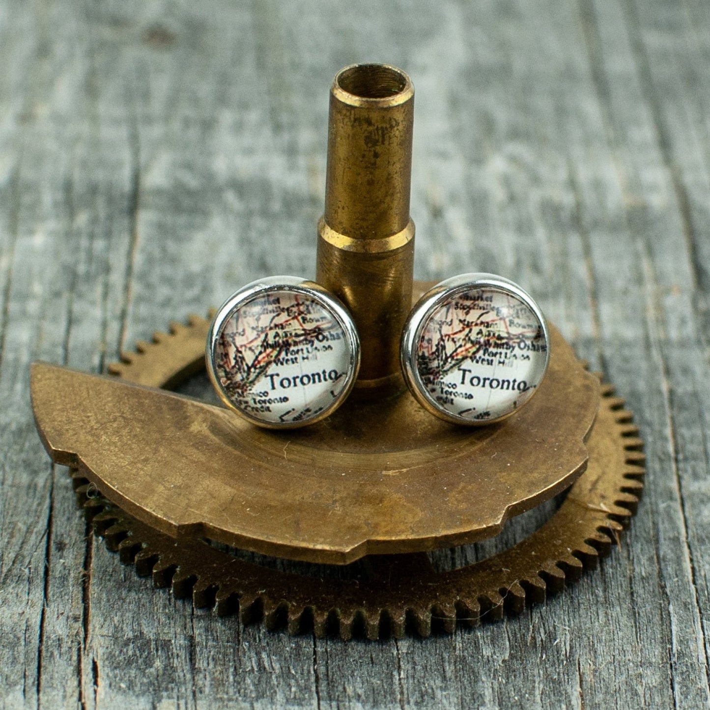 Toronto Map Stud Earrings 10mm - Lisa Young Design