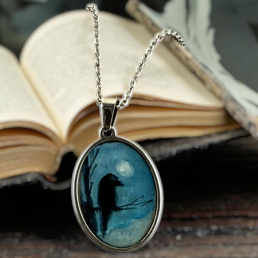 Oval Crow necklace