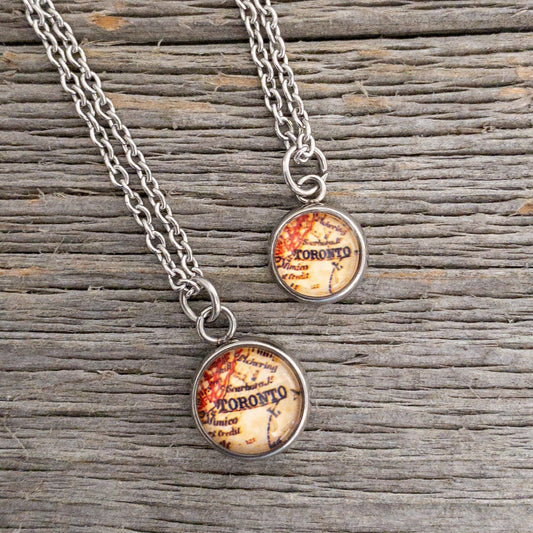 Vintage Toronto  Map Necklace - Lisa Young Design