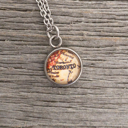 Vintage Toronto  Map Necklace - Lisa Young Design