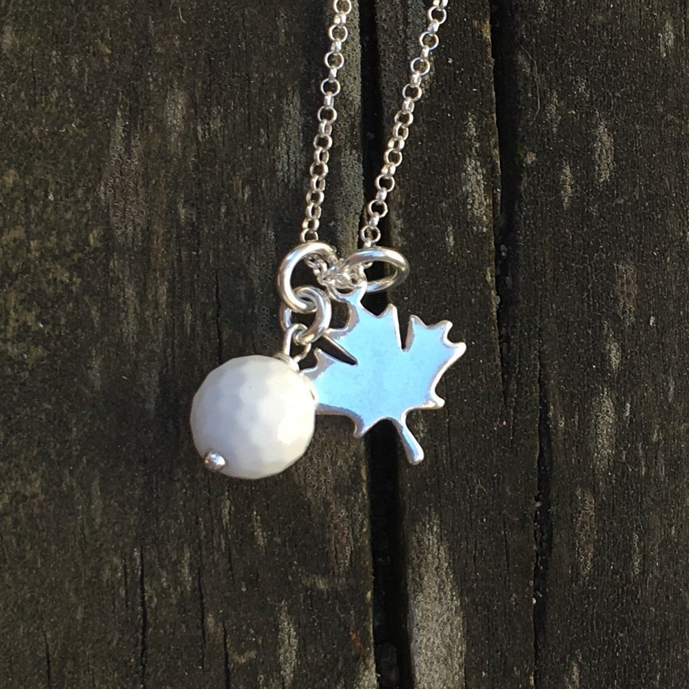White Agate Golf ball  necklace - Lisa Young Design