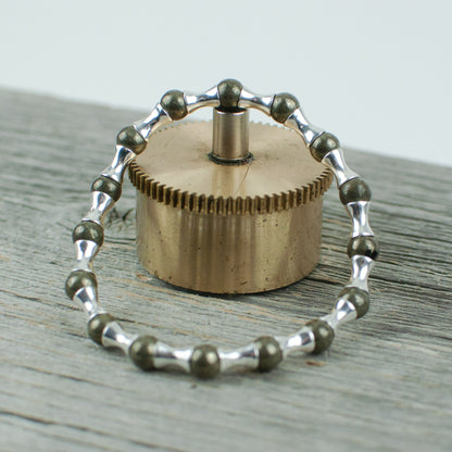 Pyrite and Sterling silver Bead Bracelet