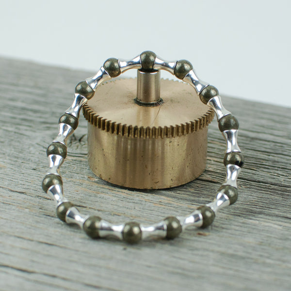 Pyrite and Sterling silver Bead Bracelet