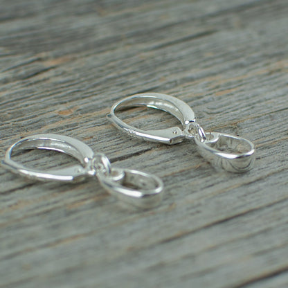 Oval dangle sterling silver earrings