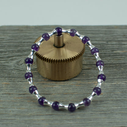 Amethyst and Sterling silver Bead Bracelet