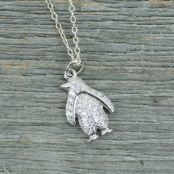 Crystal penguin charm  Silver Necklace - Lisa Young Design