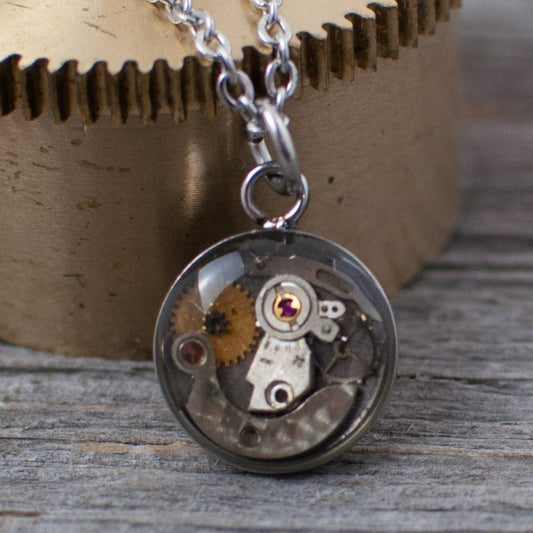 Micro watch gear Necklace
