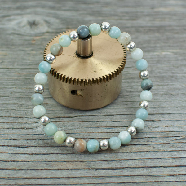 Sterling Silver and Amazonite Bead Bracelet - Lisa Young Design