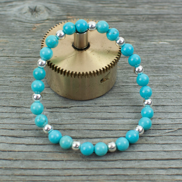 Sterling Silver and Turquoise Bead Bracelet - Lisa Young Design