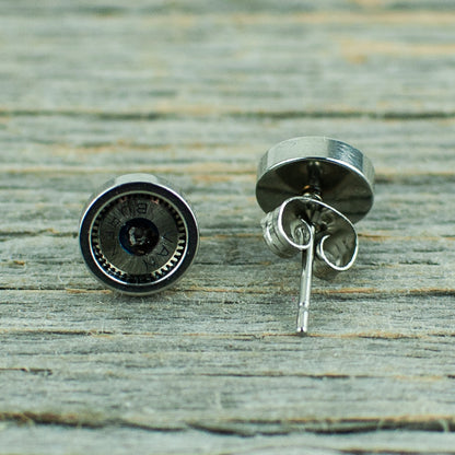 Micro gear earrings  6mm