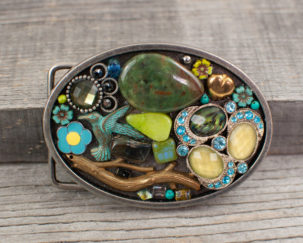 Turquoise Oval Belt Buckle - Lisa Young Design