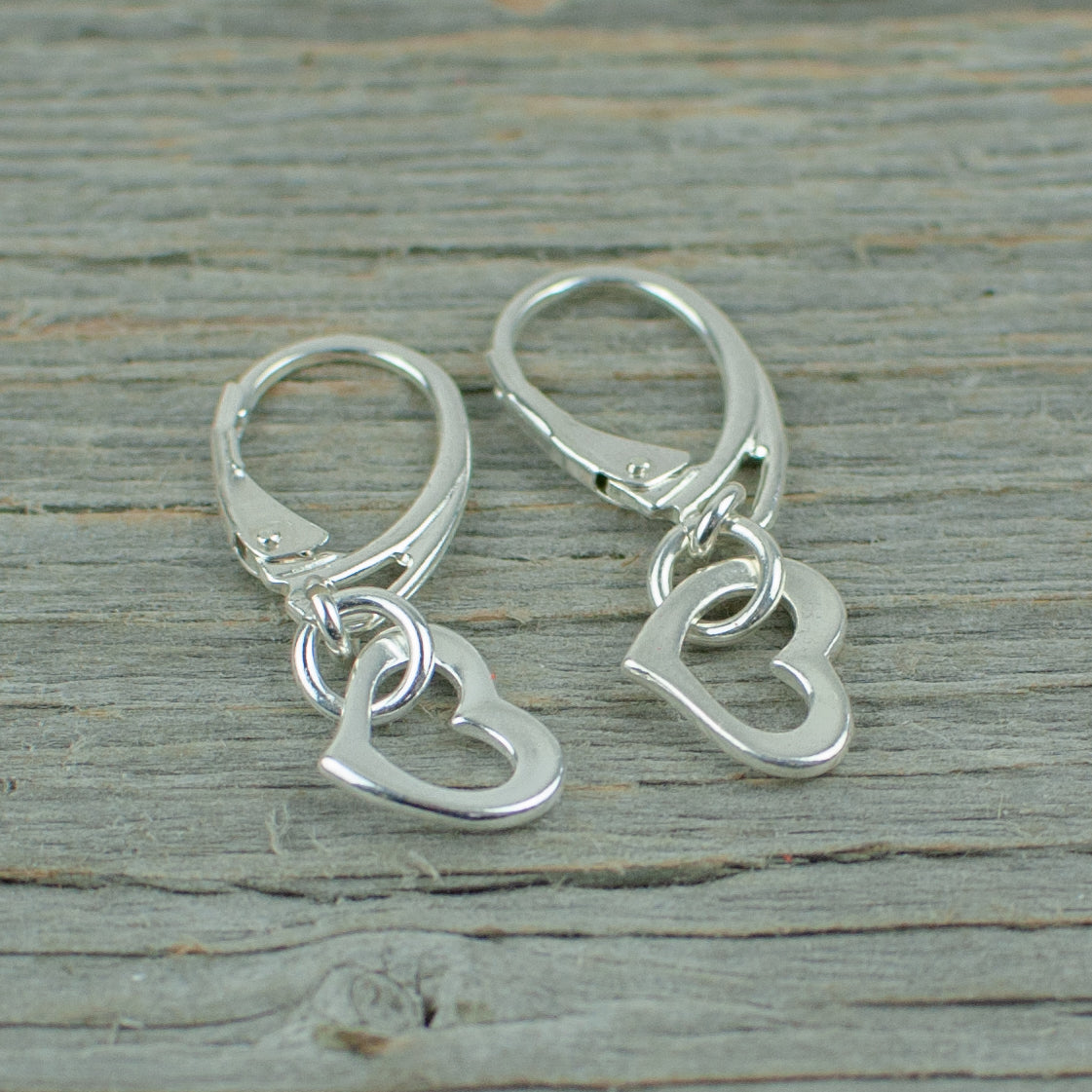 Heart sterling silver earrings