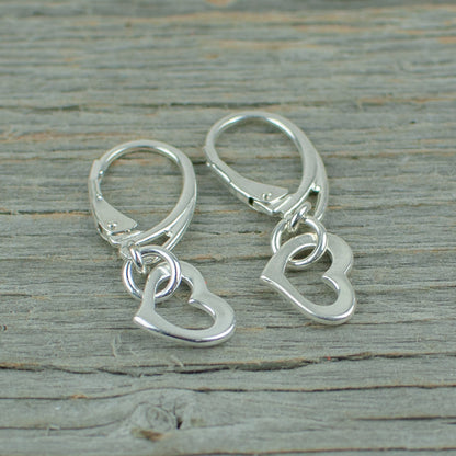 Heart sterling silver earrings