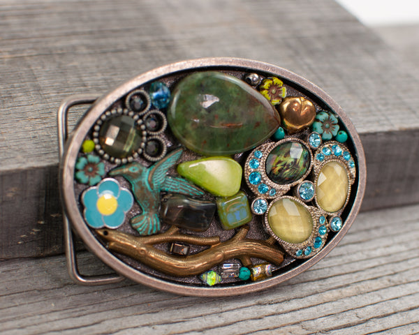 Turquoise Oval Belt Buckle - Lisa Young Design