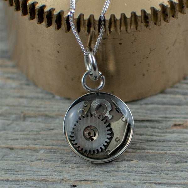Micro watch gear Necklace