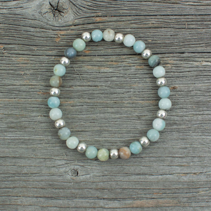 Sterling Silver and Amazonite Bead Bracelet - Lisa Young Design