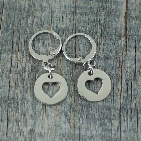 Stainless steel circle heart earrings - Lisa Young Design