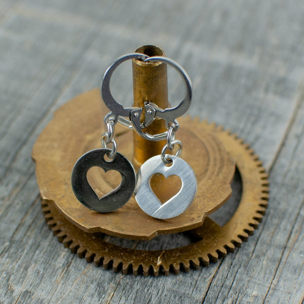 Stainless steel circle heart earrings - Lisa Young Design