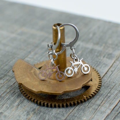 Bicycle stainless steel  earrings - Lisa Young Design