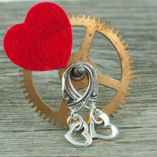 Heart sterling silver earrings
