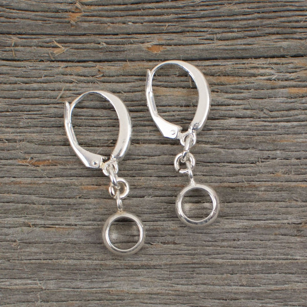 Circle dangle sterling silver earrings - Lisa Young Design
