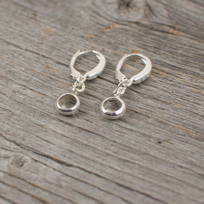 Circle dangle sterling silver earrings - Lisa Young Design