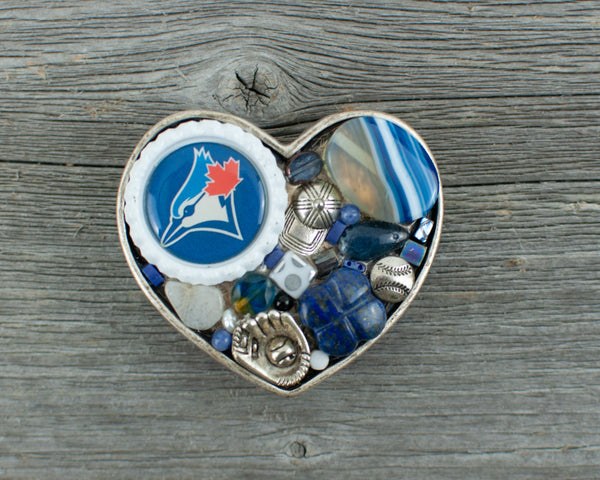 Toronto Blue Jays theme heart shaped Belt Buckle - Lisa Young Design