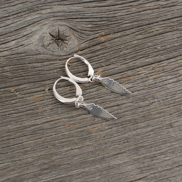 Feather charm silver earrings - Lisa Young Design