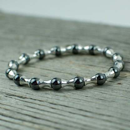 Hematite and Sterling bead Bracelet